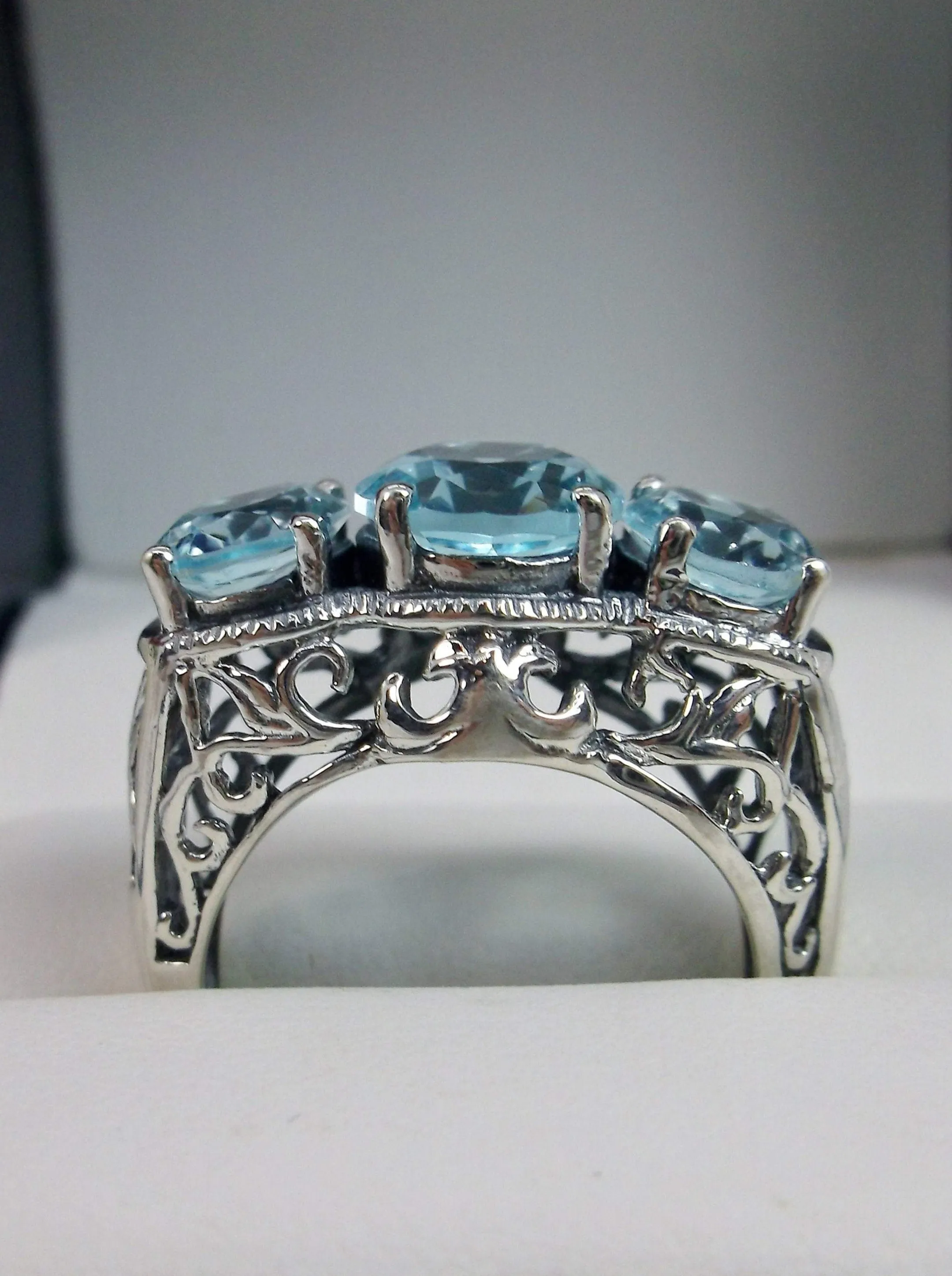 Aquamarine Ring,  Art Deco Jewelry #D36