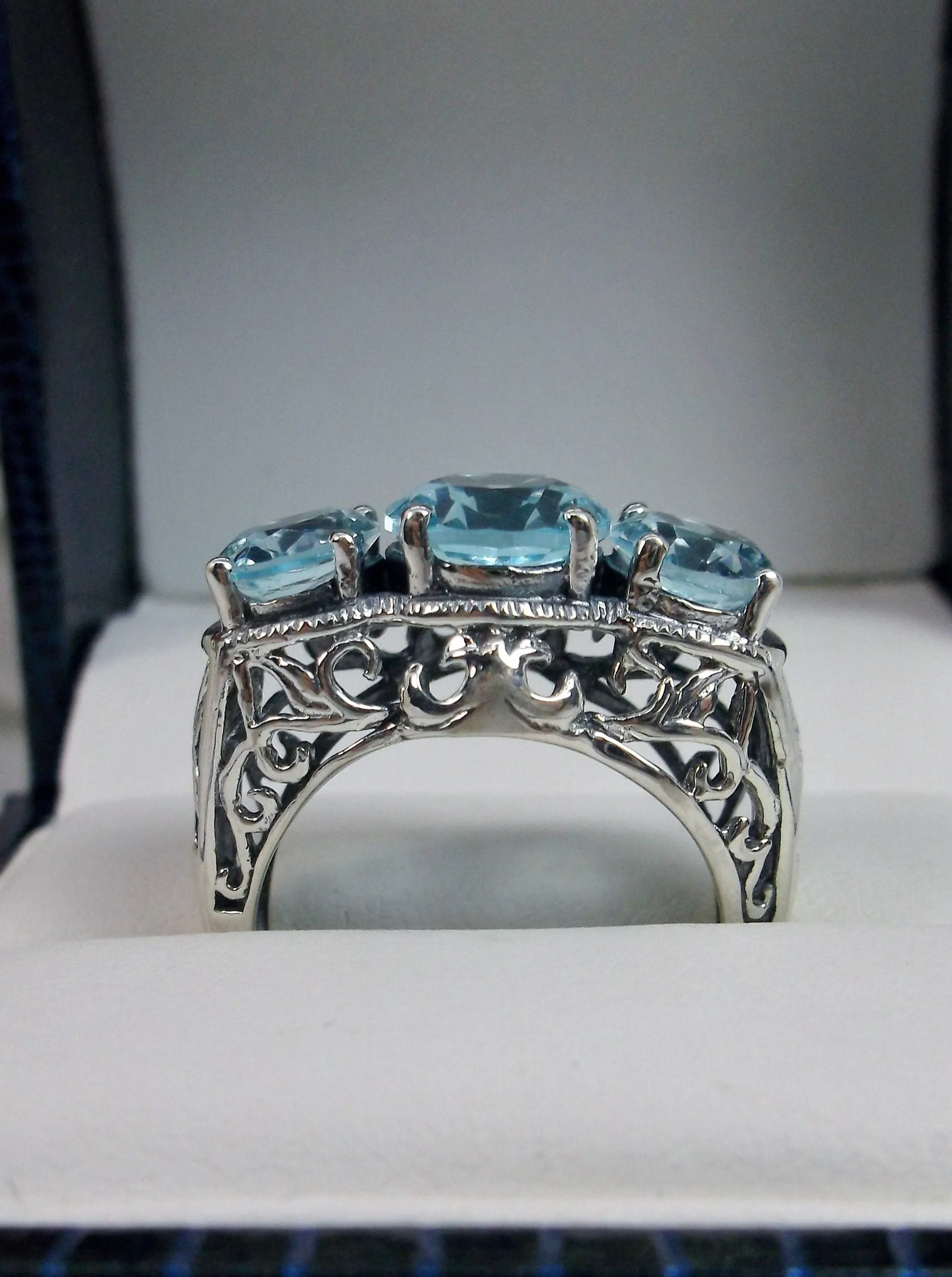 Aquamarine Ring,  Art Deco Jewelry #D36