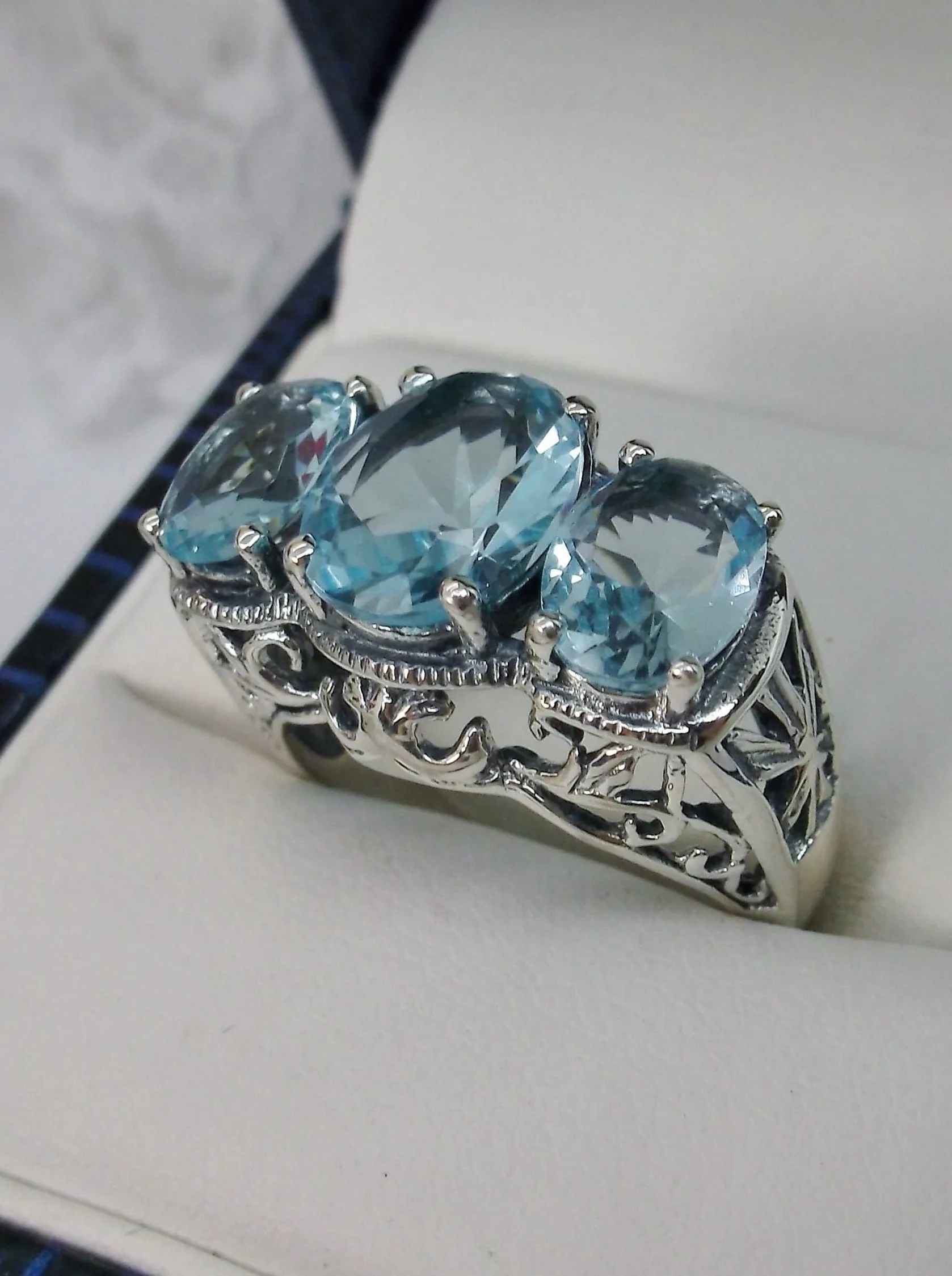 Aquamarine Ring,  Art Deco Jewelry #D36
