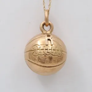 Art Deco 14K Gold Basketball Charm
