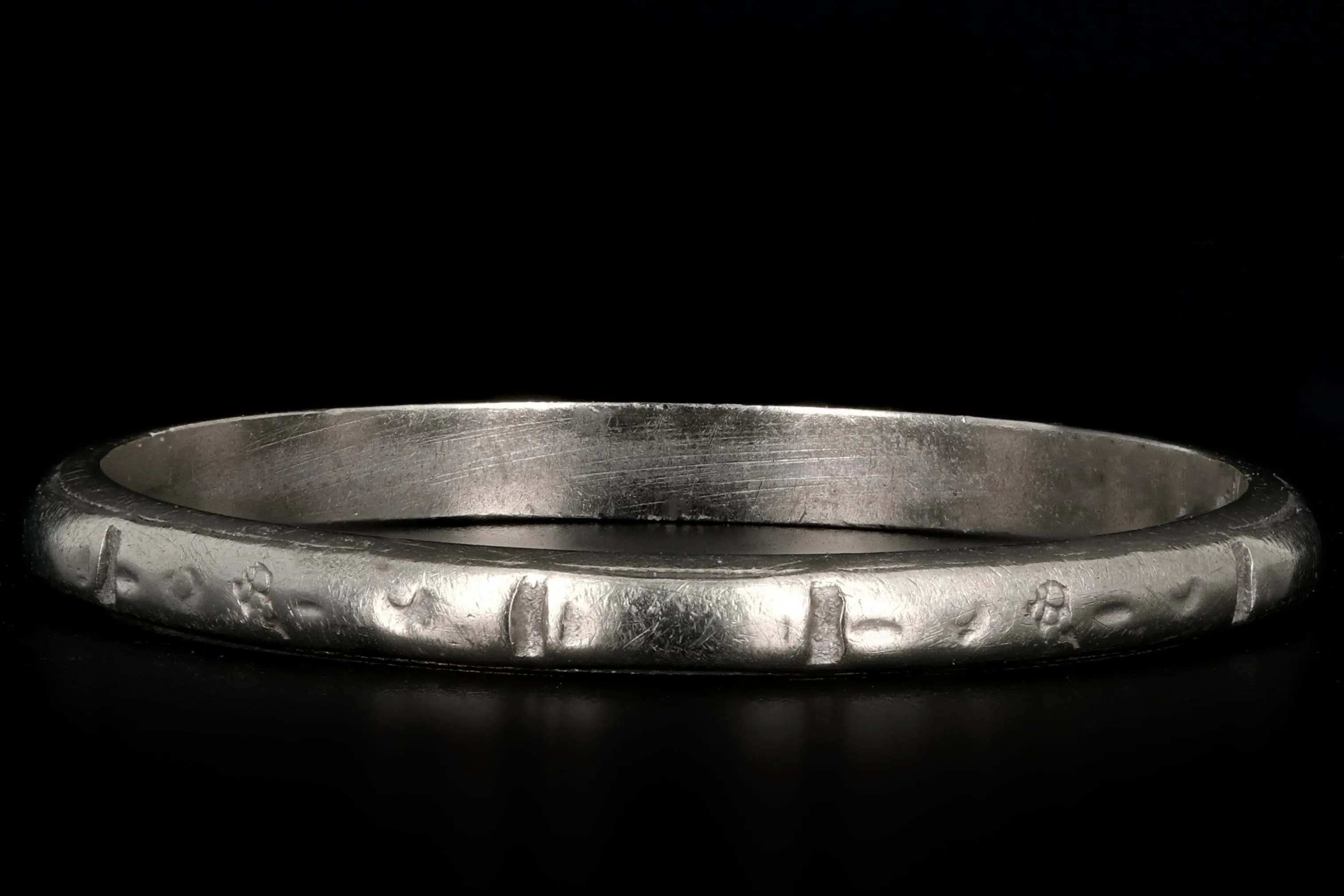 Art Deco 14K White Gold B.F. Hirsch of New York Wedding Band Ring c.1920's