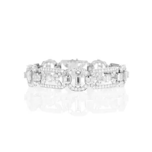 Art Deco Platinum 10.53 Carat Baguette Diamond Bracelet