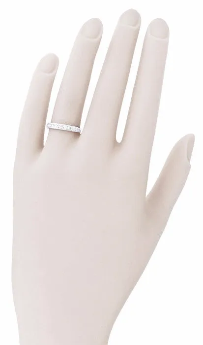 Art Deco Platinum Evia Old Single Cut Diamond Vintage Wedding Band