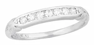 Art Deco Platinum Evia Old Single Cut Diamond Vintage Wedding Band