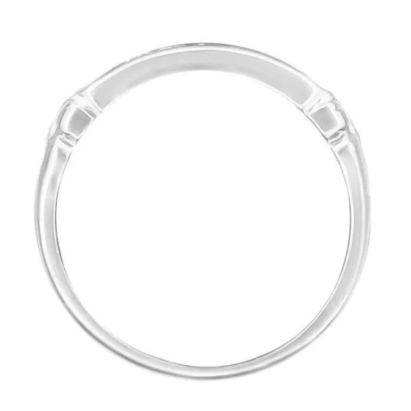 Art Deco Platinum Evia Old Single Cut Diamond Vintage Wedding Band