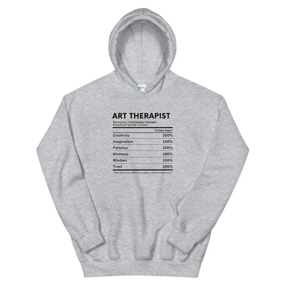Art Therapist Nutrition Facts Hoodie