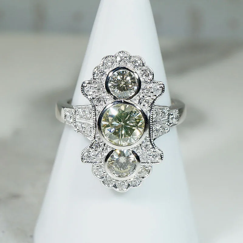 Astonishing Art Deco Style Diamond Dinner Ring