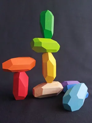 Balancing Stones Rainbow Elongated