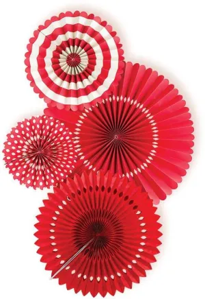 Basic Red Party Fan Set