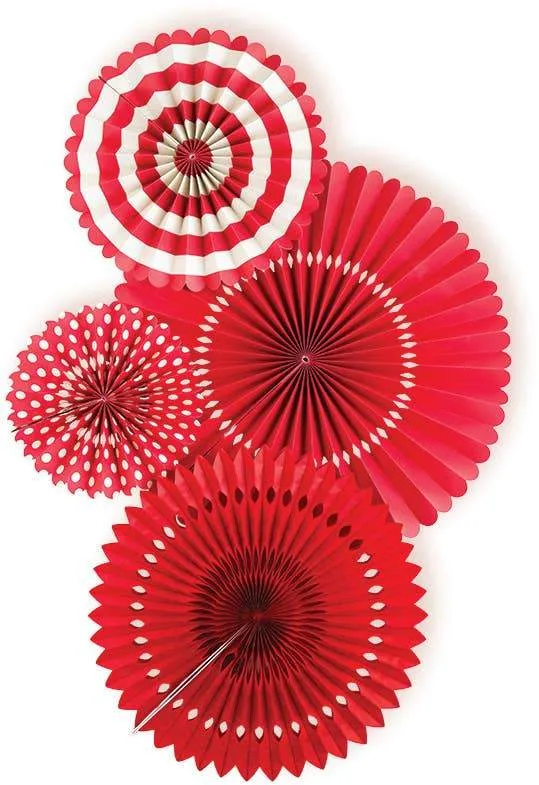 Basic Red Party Fan Set