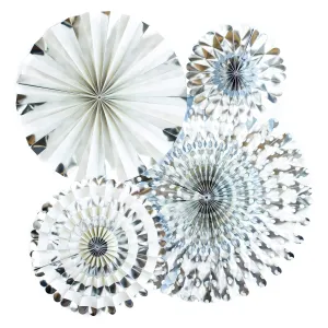 Basic Silver Party Fan Set