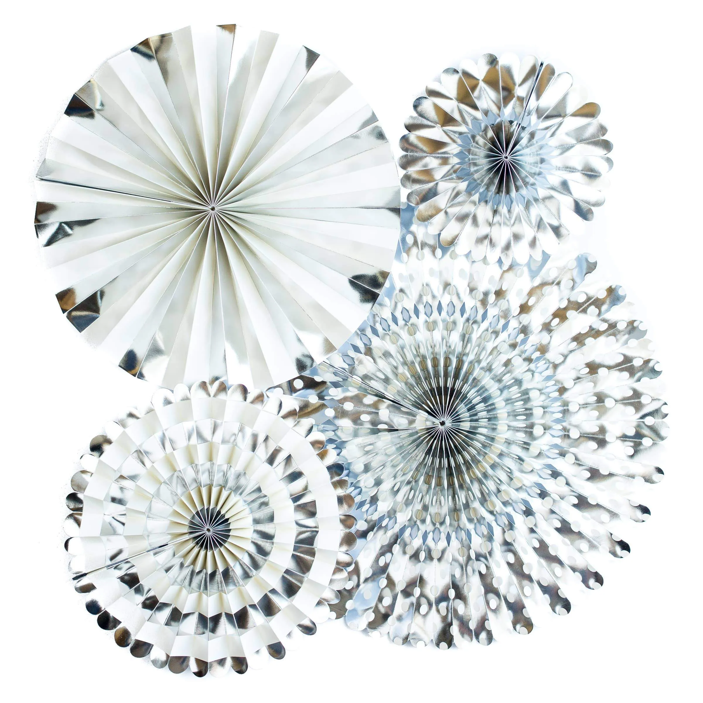 Basic Silver Party Fan Set