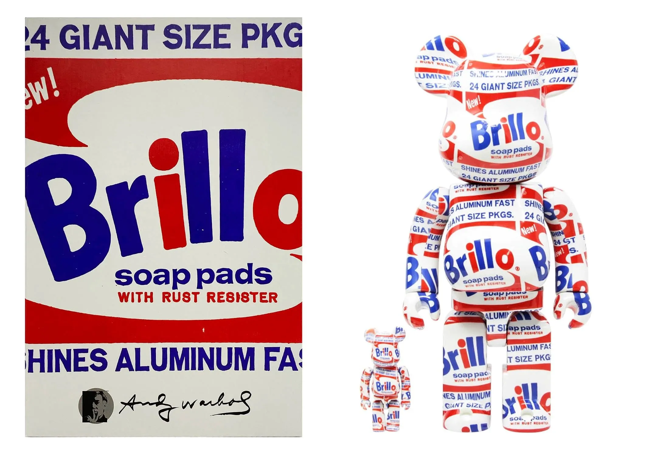 BEARBRICK Andy Warhol's 'Brillo' (400%   100%)