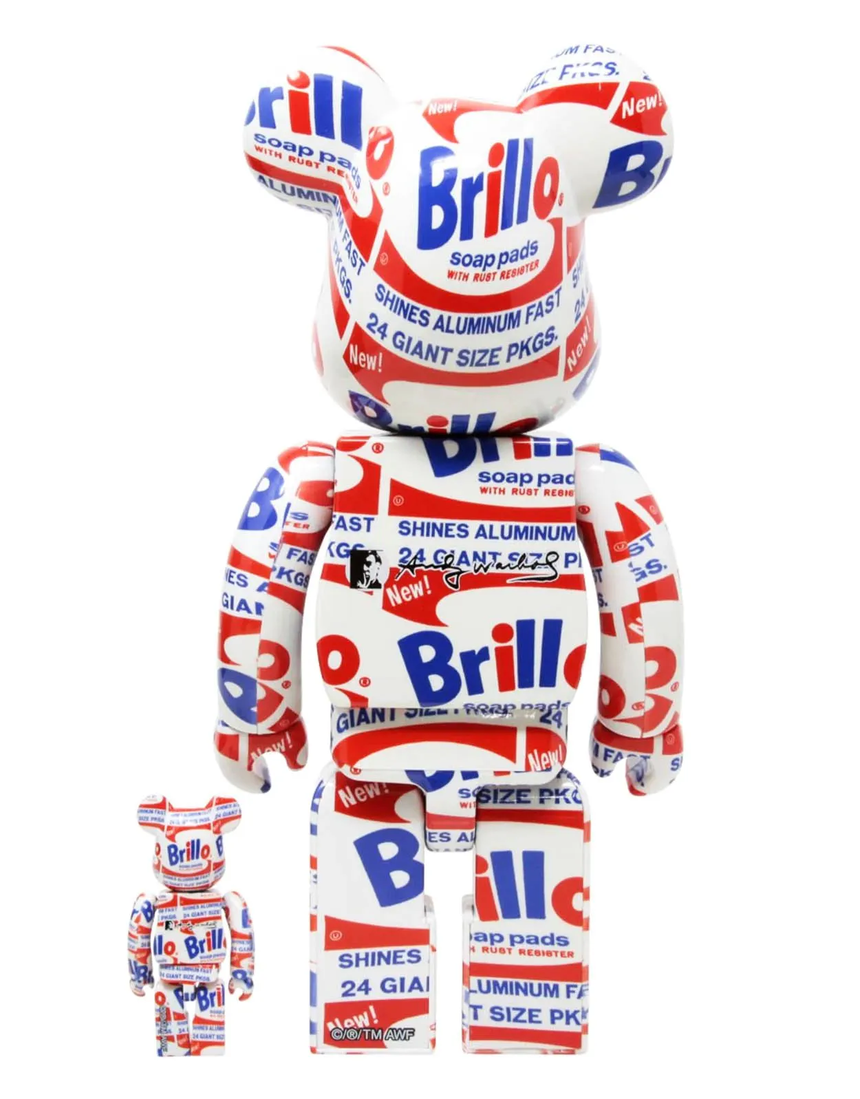 BEARBRICK Andy Warhol's 'Brillo' (400%   100%)