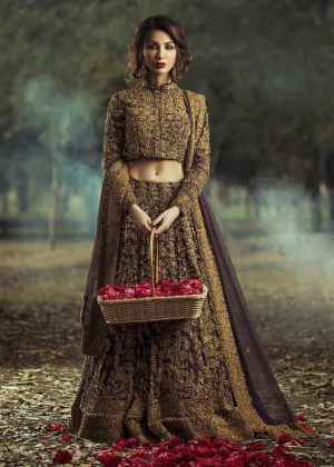 Beautiful asian designer bridal and groom dress in plum color # B3340