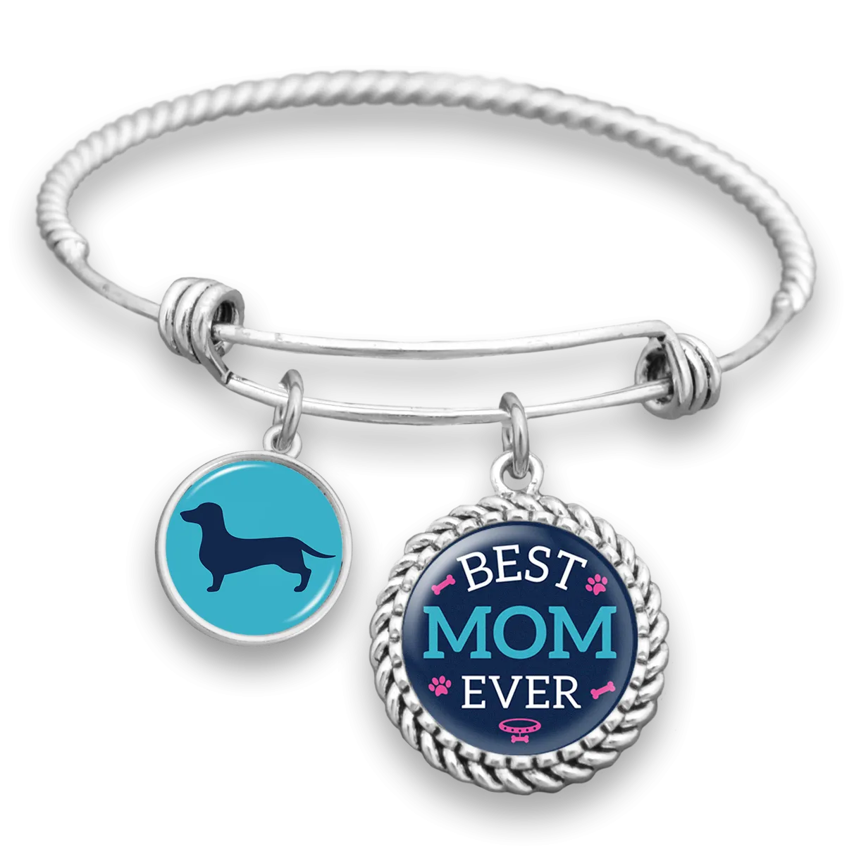 Best Mom Ever Dachshund Charm Bracelet