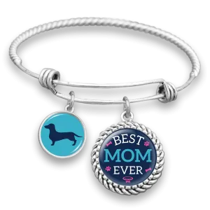 Best Mom Ever Dachshund Charm Bracelet