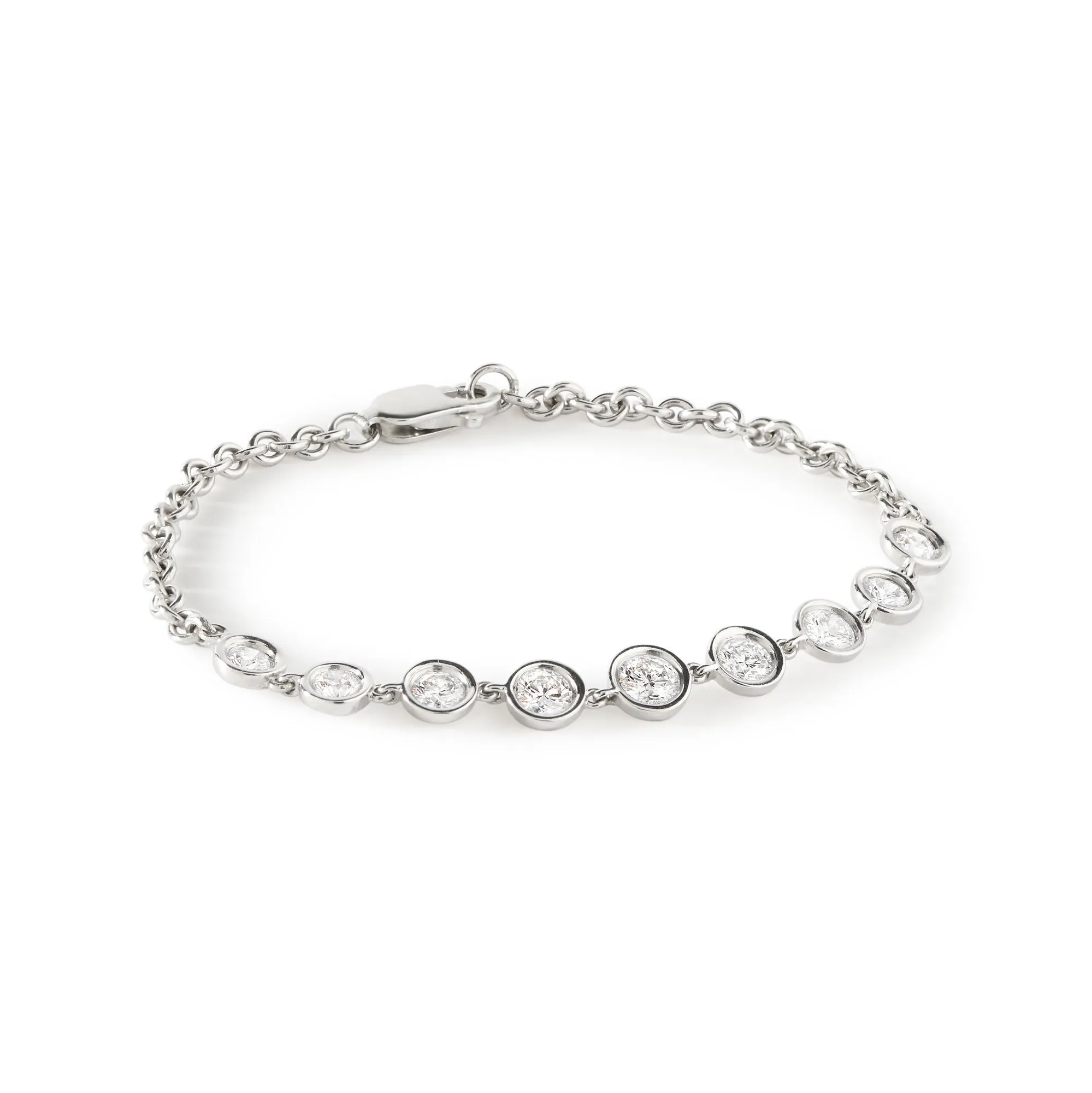 Bezel Set Diamond Link Bracelet