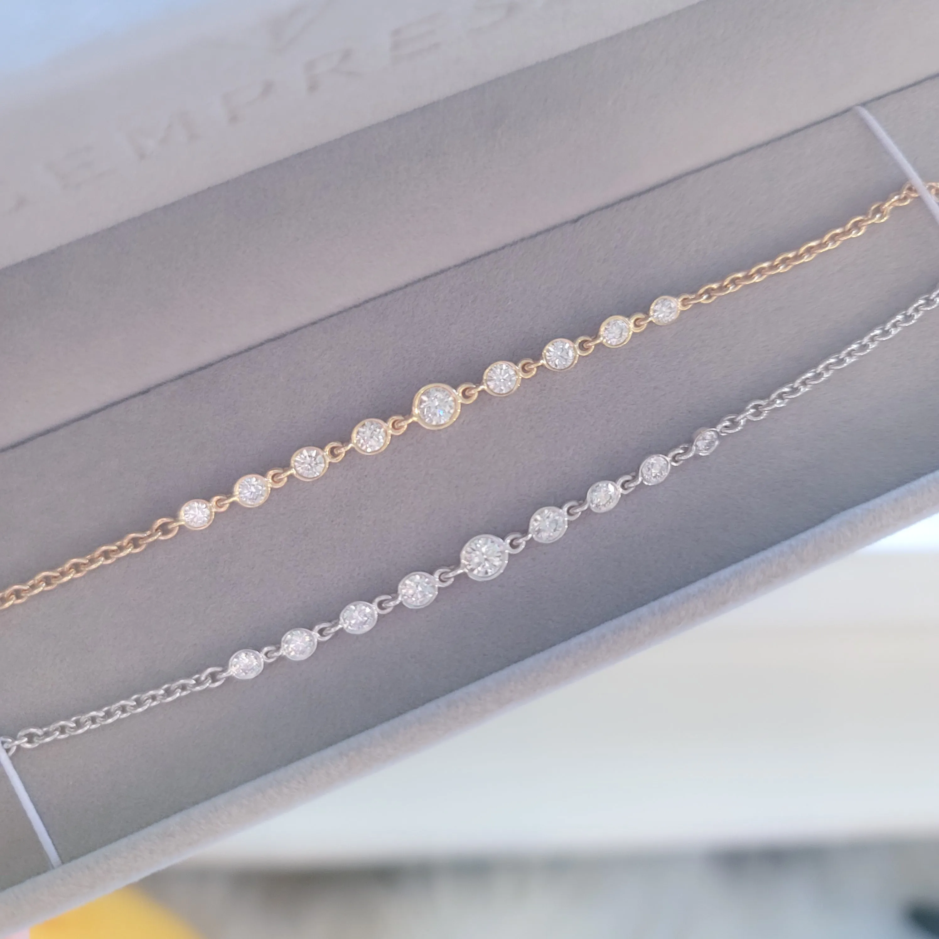 Bezel Set Diamond Link Bracelet