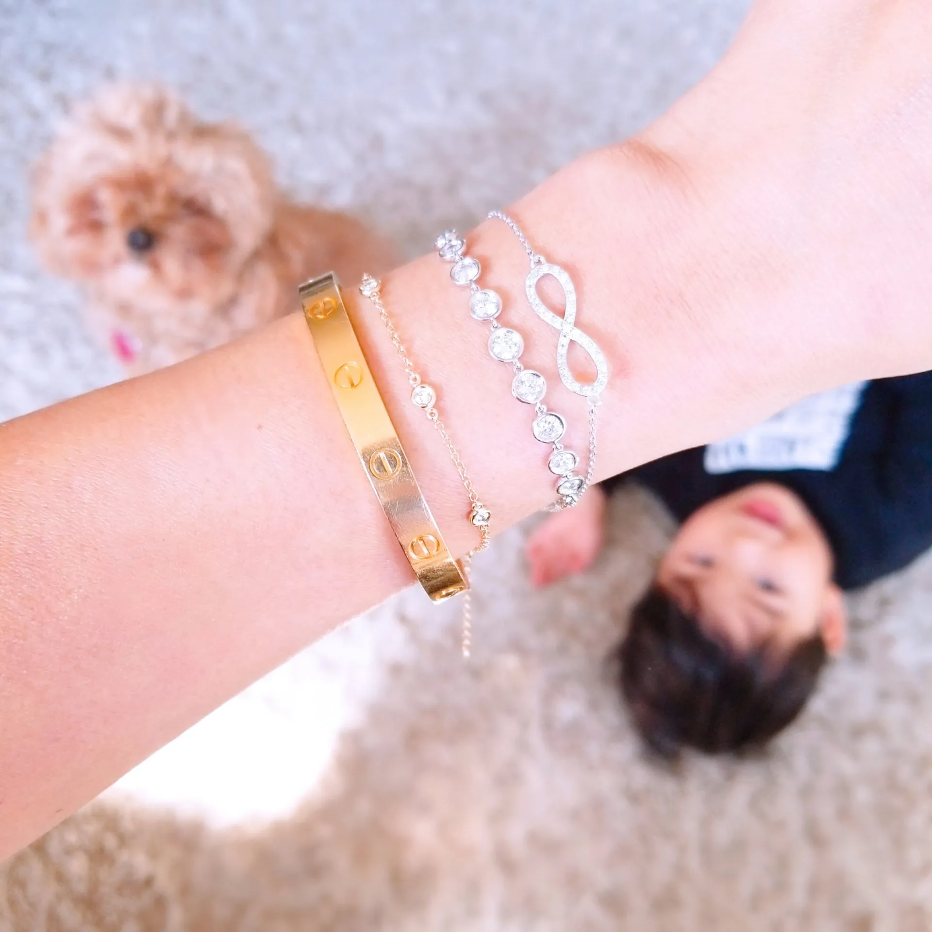 Bezel Set Diamond Link Bracelet