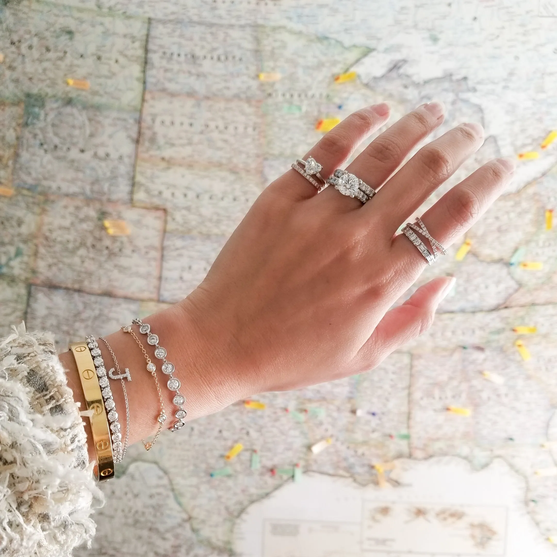 Bezel Set Diamond Link Bracelet