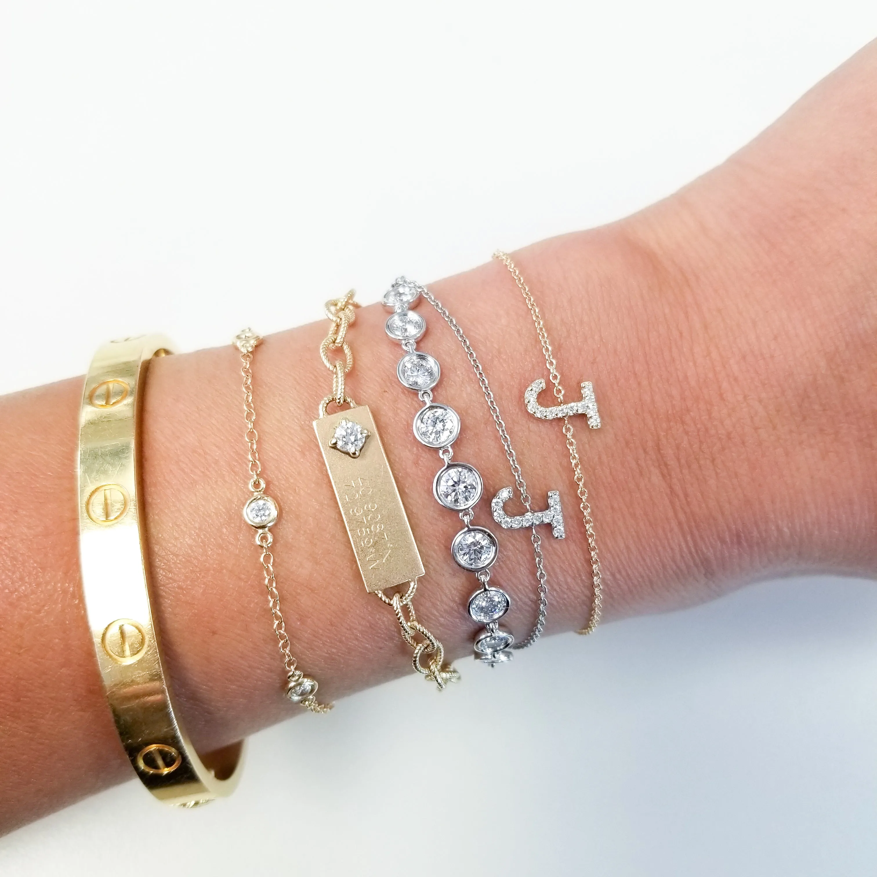 Bezel Set Diamond Link Bracelet