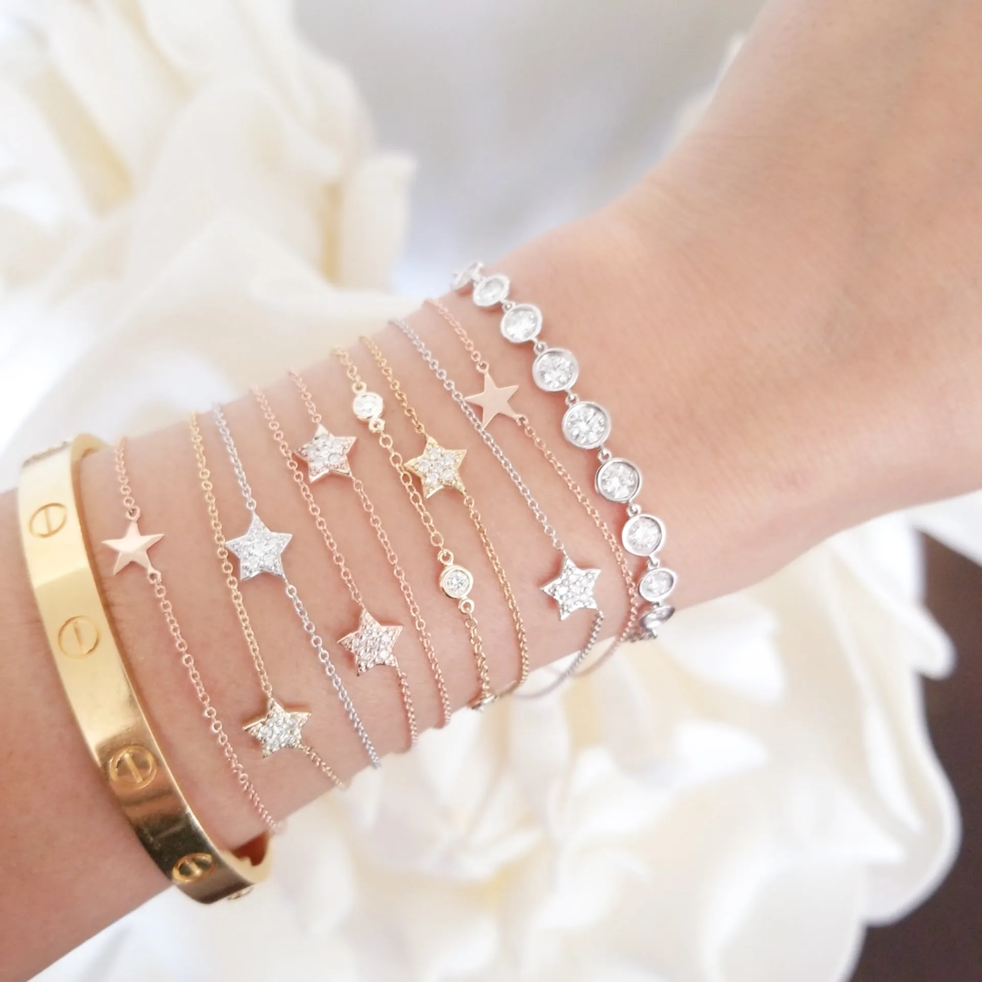 Bezel Set Diamond Link Bracelet