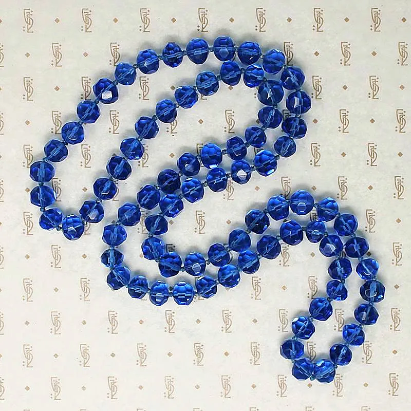 Blue Bonnet Blue Glass Flapper Beads