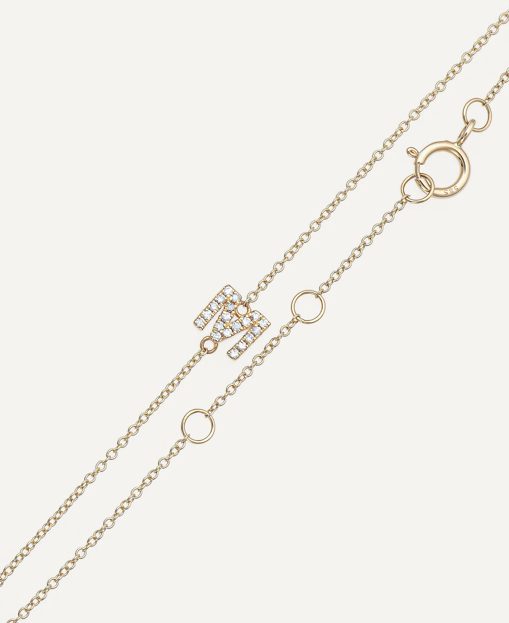 Briar Custom 14k Solid Gold Diamond Initial Bracelet