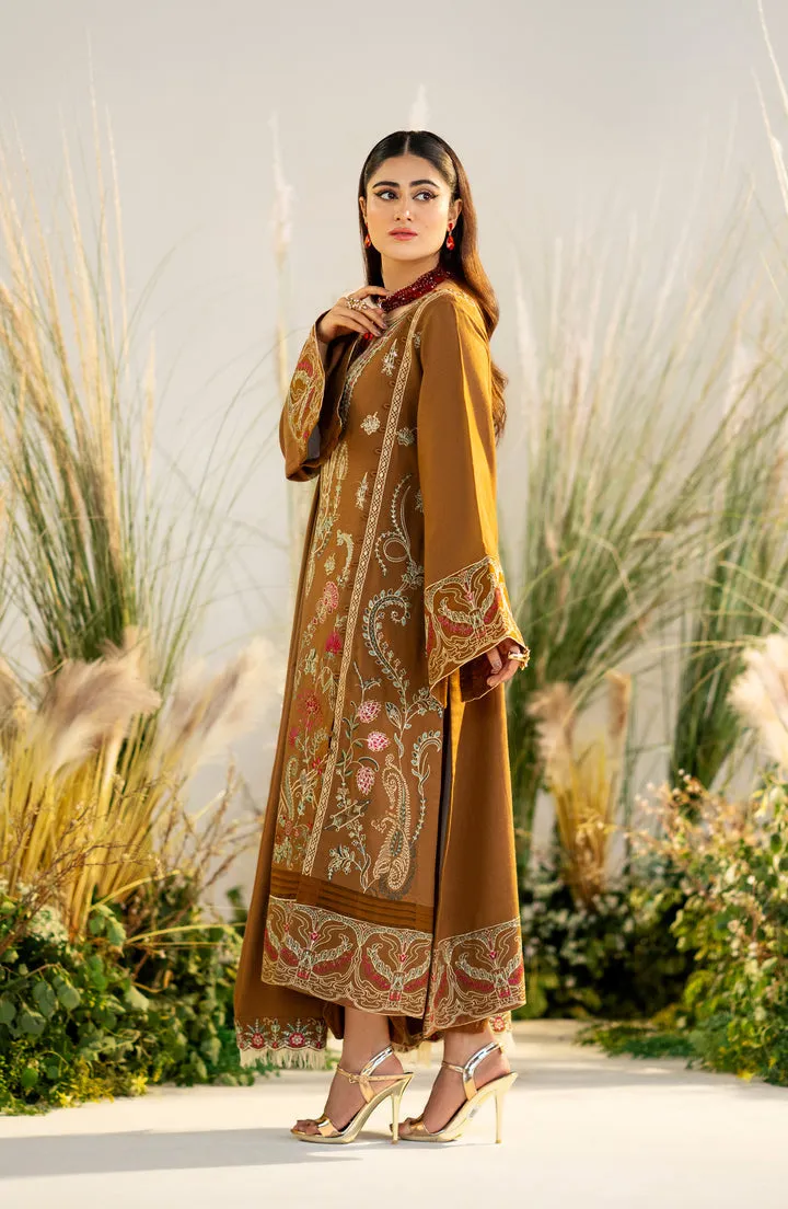 Brown Elegant Pakistani Salwar Kameez Dupatta Embroidered Suit