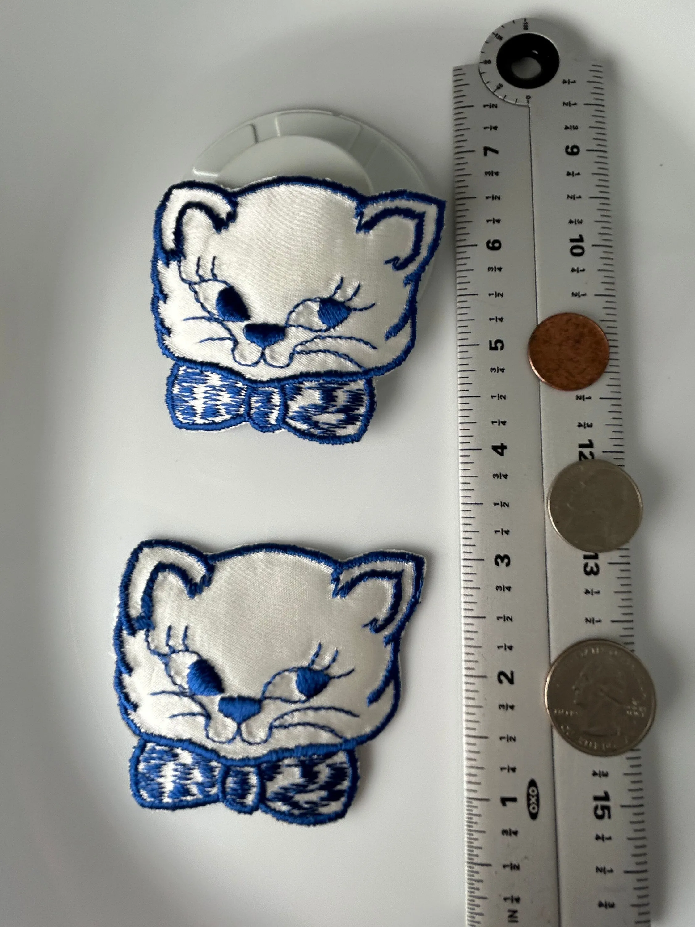 Cats and duck Vintage Appliqués Collection blue pink dark blue orange and yellow duckling set patches #52
