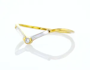 Chevron Baguette Diamond Ring - V Baguette Ring