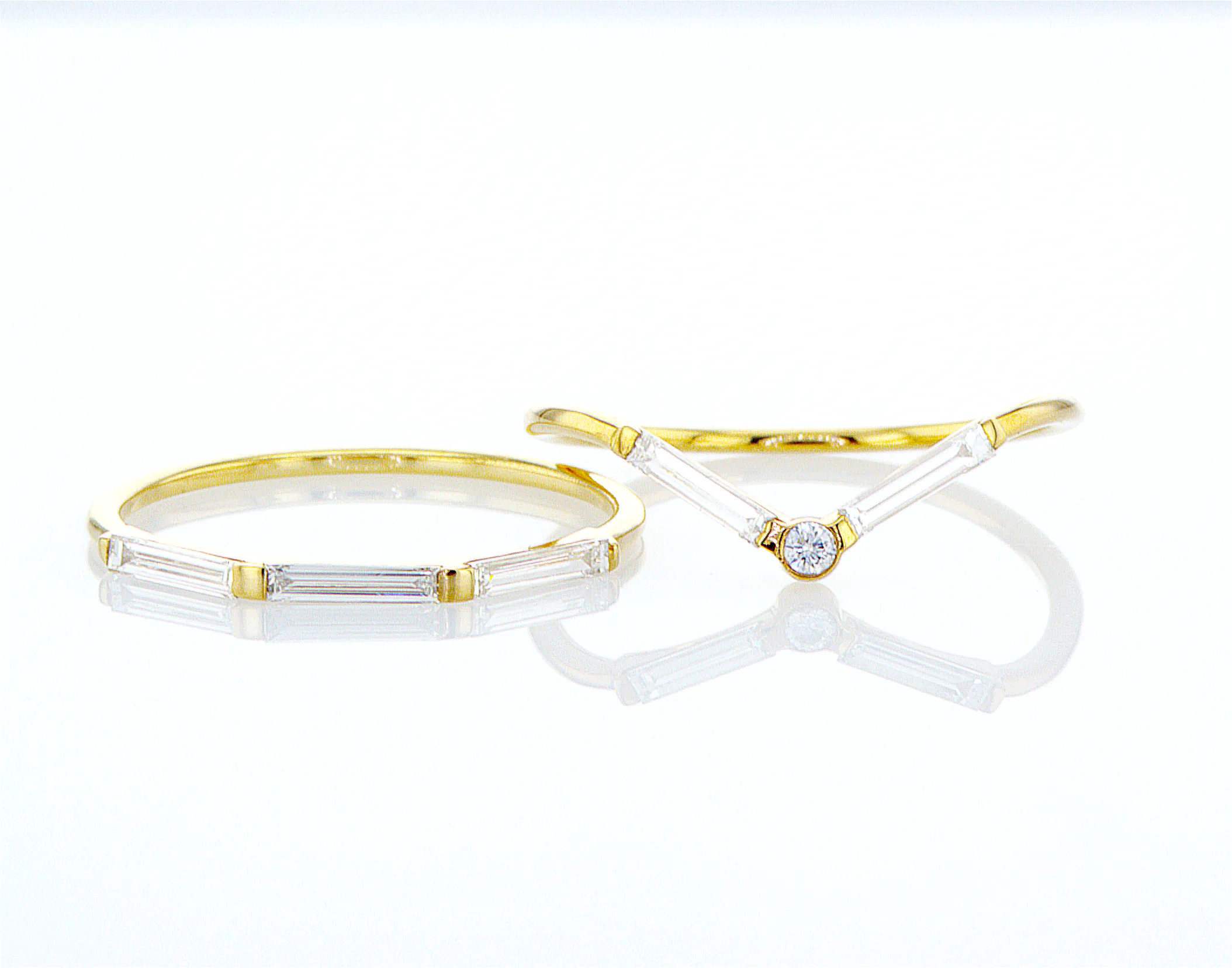 Chevron Baguette Diamond Ring - V Baguette Ring