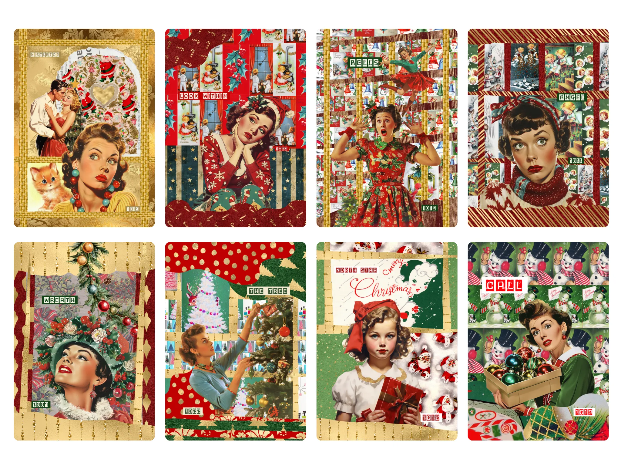 Classy Lady Christmas Holiday Oracle Cards Gift Set (Pre-order) Original Collage/Retro Design