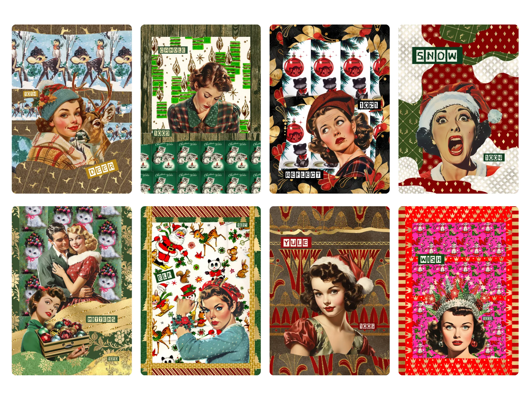 Classy Lady Christmas Holiday Oracle Cards Gift Set (Pre-order) Original Collage/Retro Design