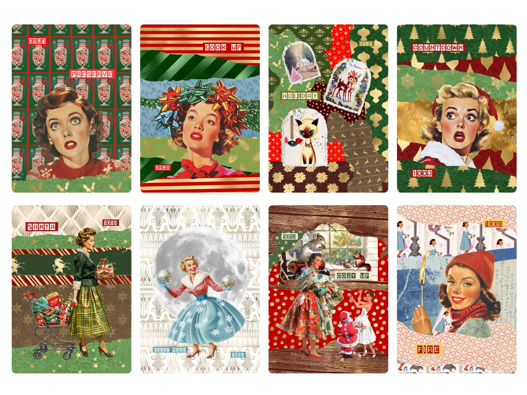 Classy Lady Christmas Holiday Oracle Cards Gift Set (Pre-order) Original Collage/Retro Design