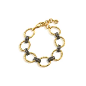 Cleopatra Grande Link Bracelet, 7" 1.5" - Gold/Midnight