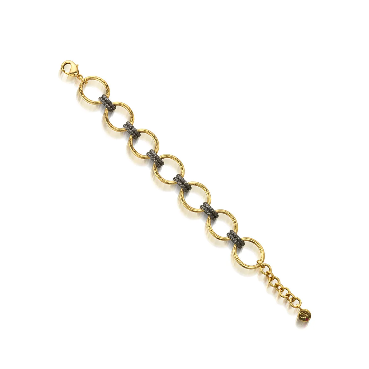 Cleopatra Grande Link Bracelet, 7" 1.5" - Gold/Midnight