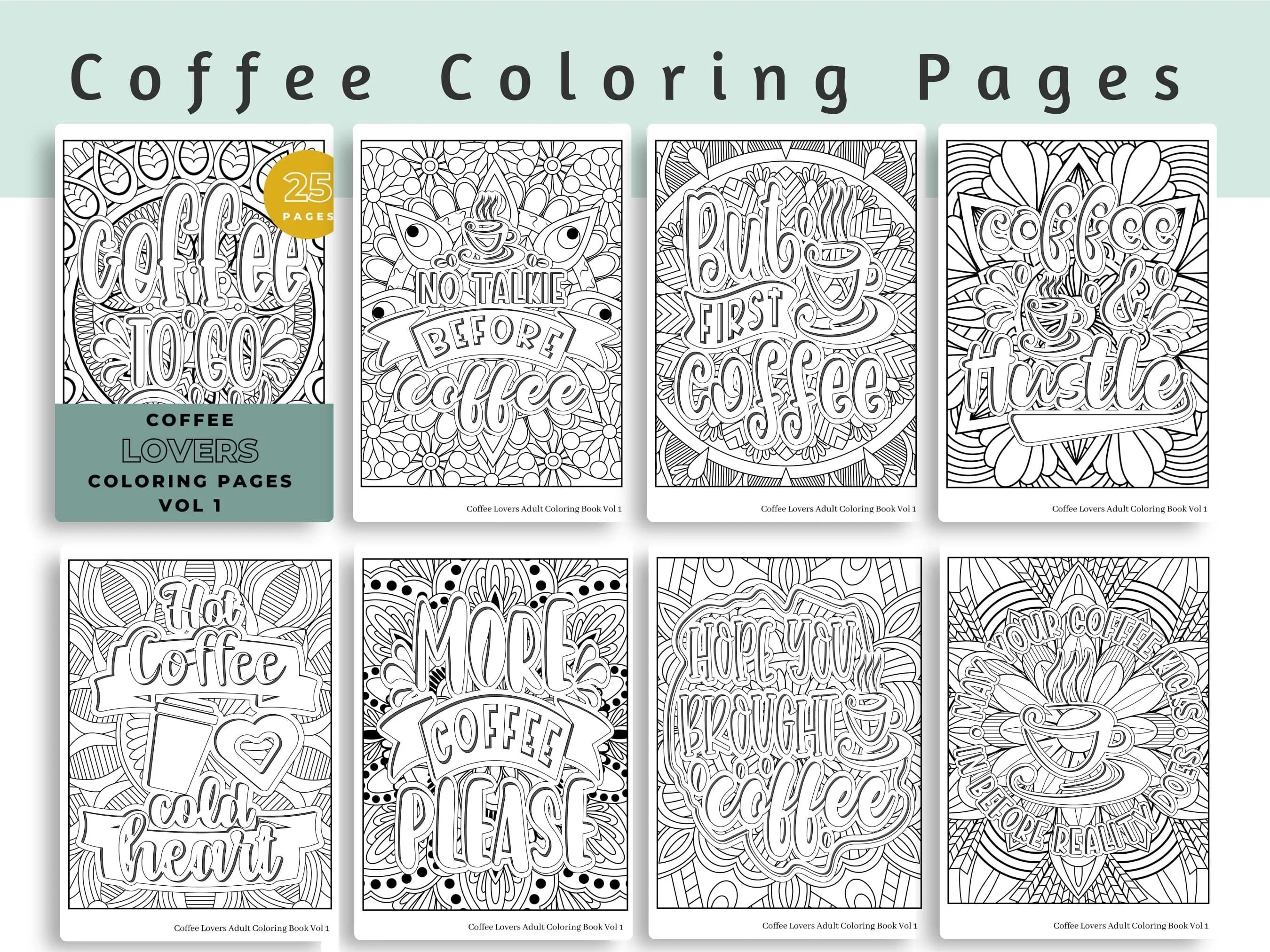 Coffee Lovers Coloring Pages Vol 1