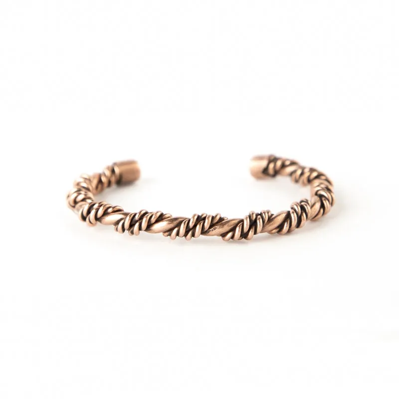 Copper Bracelet for Men and Women 99.9% Pure Copper Fashion Bangle 6.8" Adjustable Size Healthy Bracelet