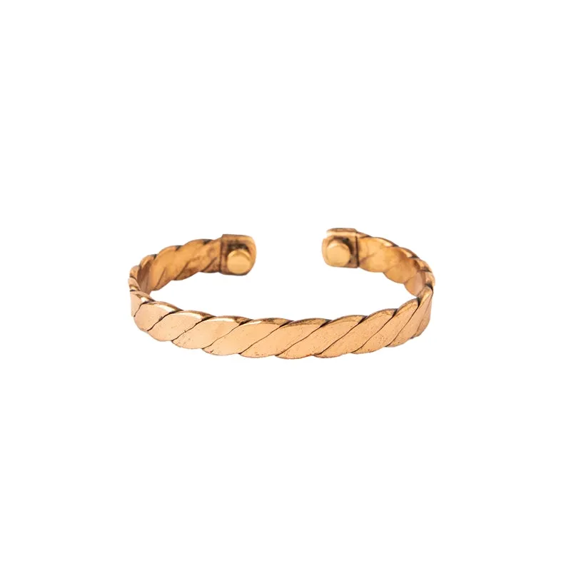 Copper Bracelet for Men and Women 99.9% Pure Copper Fashion Bangle 6.8" Adjustable Size Healthy Bracelet