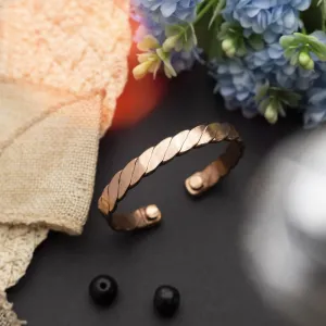 Copper Bracelet for Men and Women 99.9% Pure Copper Fashion Bangle 6.8" Adjustable Size Healthy Bracelet