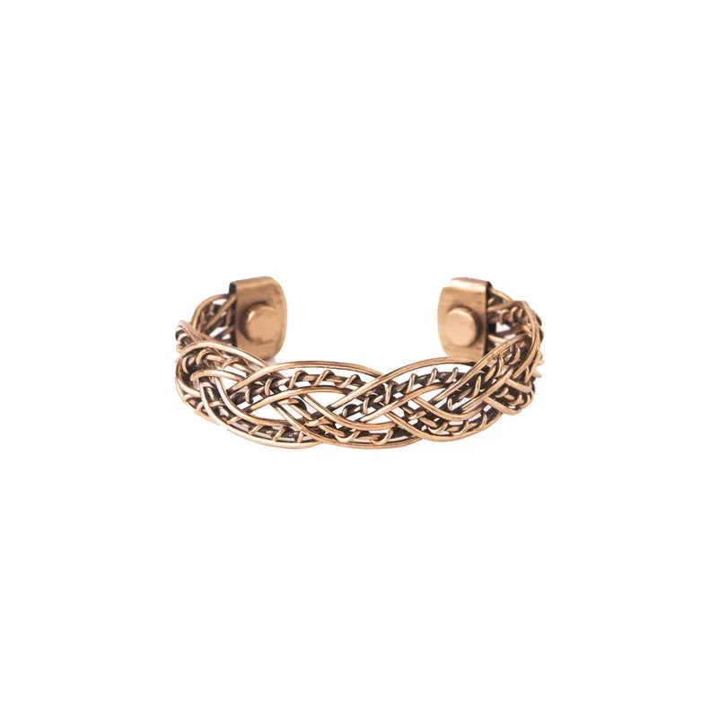 Copper Bracelet for Men and Women 99.9% Pure Copper Fashion Bangle 6.8" Adjustable Size Healthy Bracelet