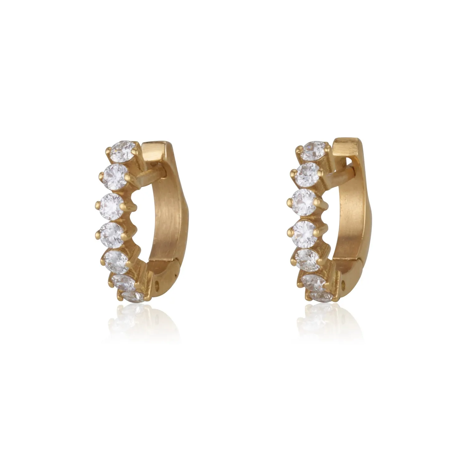 Cosmopolitan studded hoop diamond pave earrings