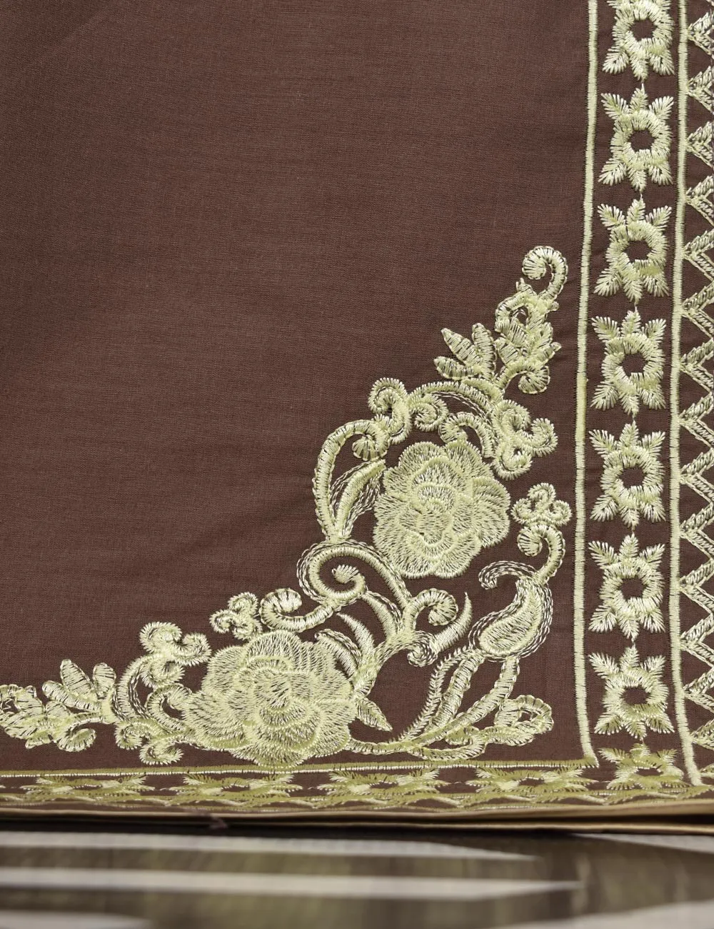 Cotton Embroidered Stitched Kurti - Cosmic Ray (T20-050B-Brown)