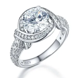 Created Diamond Vintage Style Art Deco Engagement Ring
