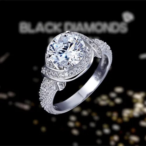 Created Diamond Vintage Style Art Deco Engagement Ring