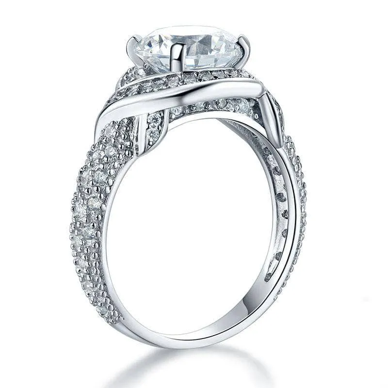 Created Diamond Vintage Style Art Deco Engagement Ring