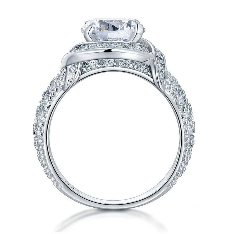 Created Diamond Vintage Style Art Deco Engagement Ring