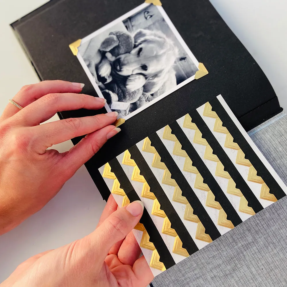 Creative Photo Corners Mix Pack Embossed Self-Adhesive Embellishment Decoration Craft